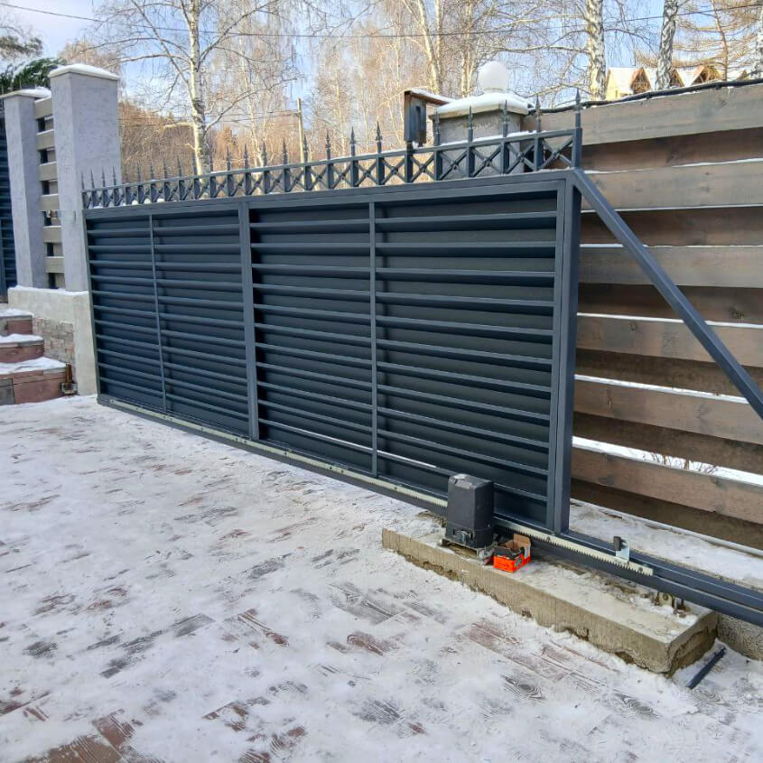 Фото 6 Забор жалюзи ХайТек 7024 МАТТЕ Серый Графит матовый двусторонний