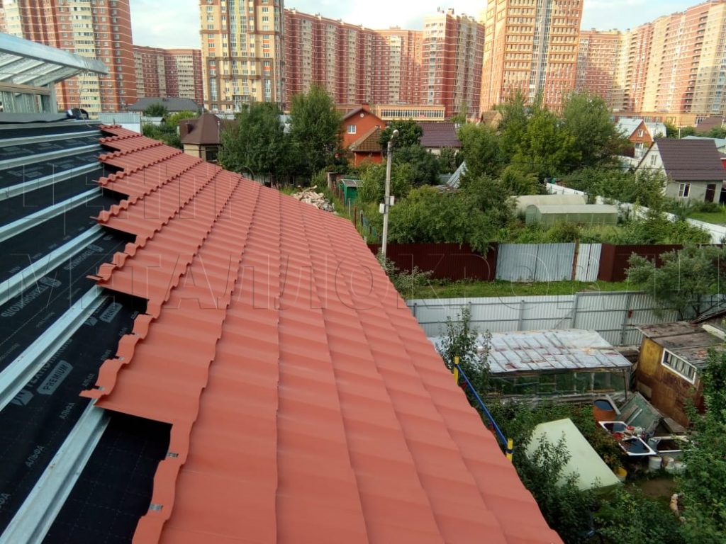 Металлочерепица Геркулес 8004 терракотовый Стальной Бархат от Центра Металокровли в Семее