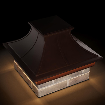 Колпак Монблан Премиум Коричневый с подсветкой на столб 1.5 кирпича фото 3